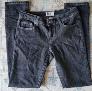 SO Straight Leg Skinny Grey Black wash